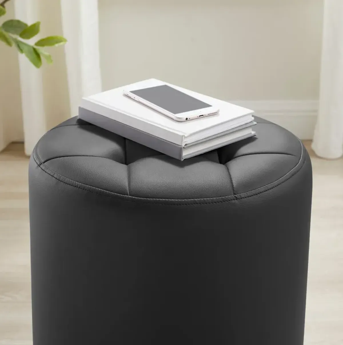 Trelis Swivel Ottoman - Black