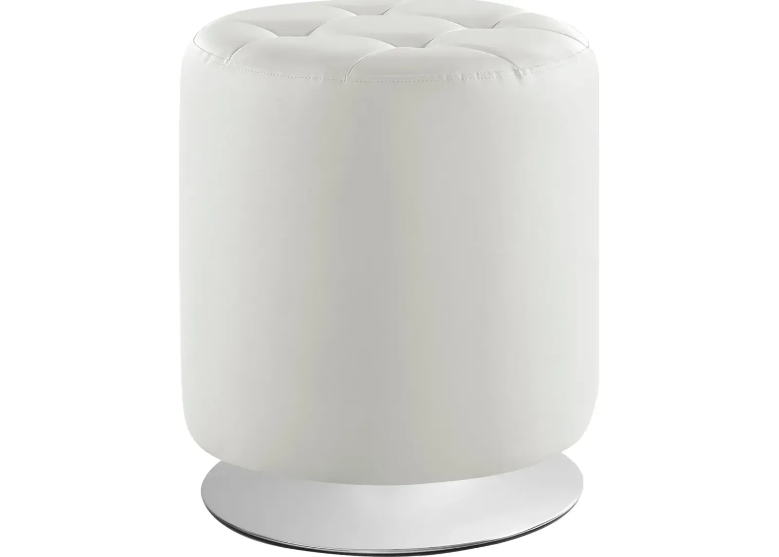 Trelis Swivel Ottoman - White