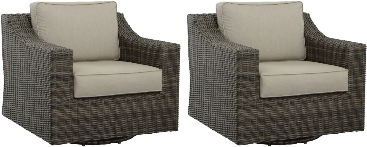 Bloomington Outdoor Set of 2 Swivel Chairs