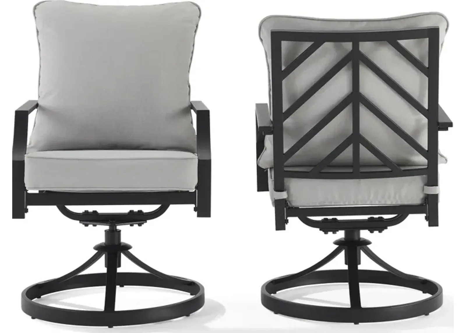 Boise Outdoor Set of 2 Swivel Dining Chairs