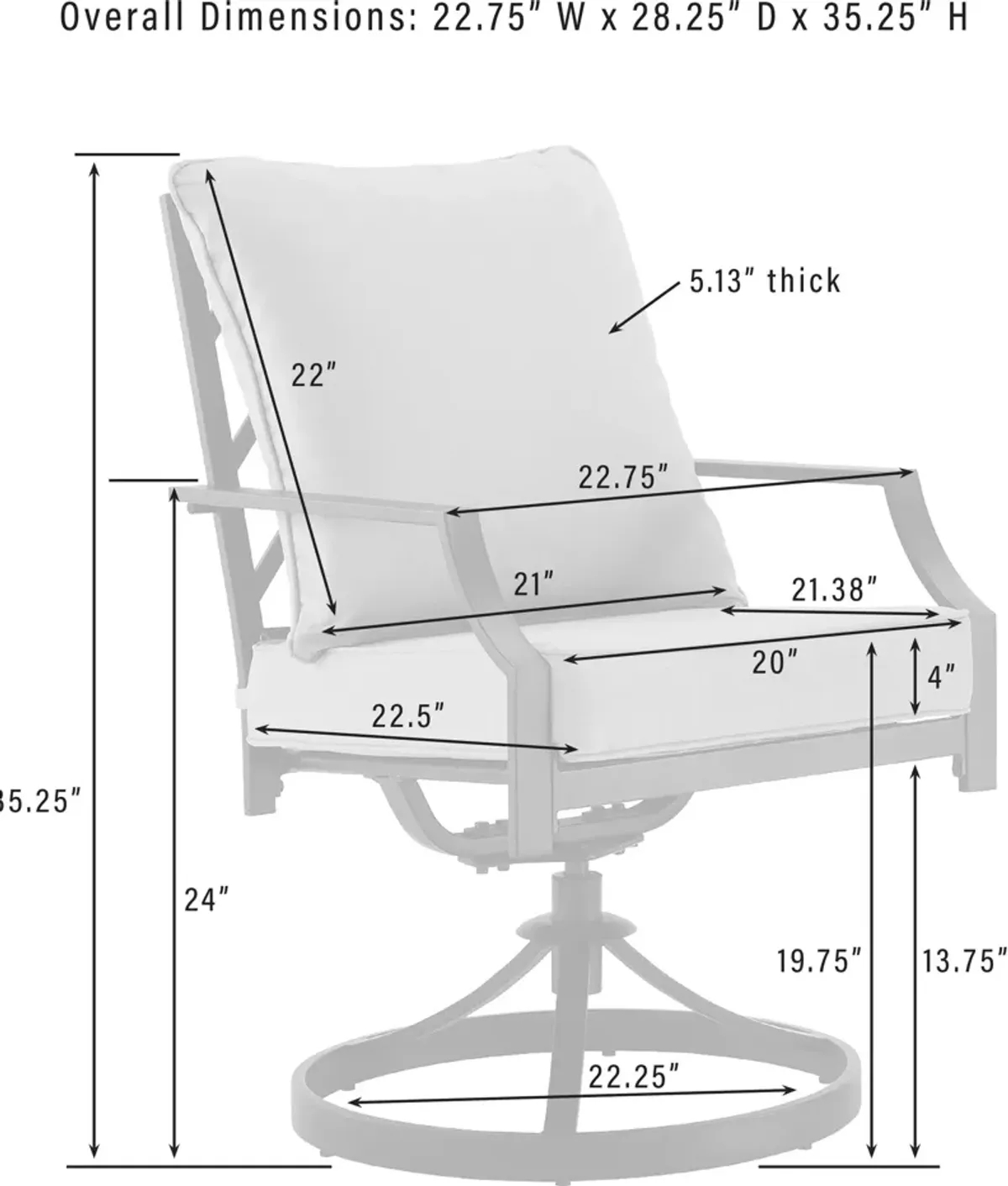 Boise Outdoor Set of 2 Swivel Dining Chairs