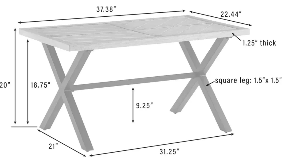 Boise Outdoor Loveseat and Coffee Table