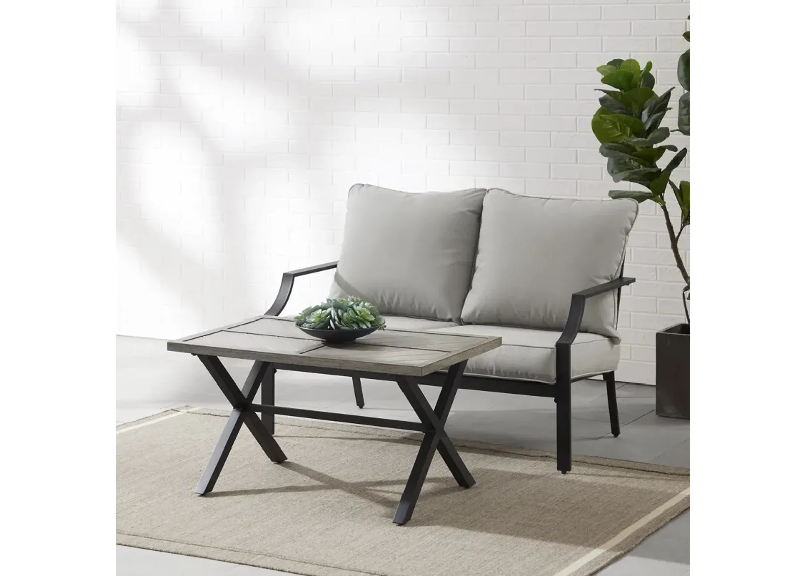 Boise Outdoor Loveseat and Coffee Table