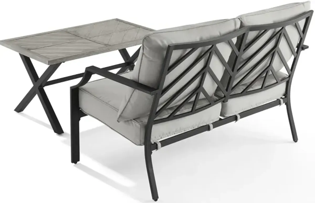 Boise Outdoor Loveseat and Coffee Table