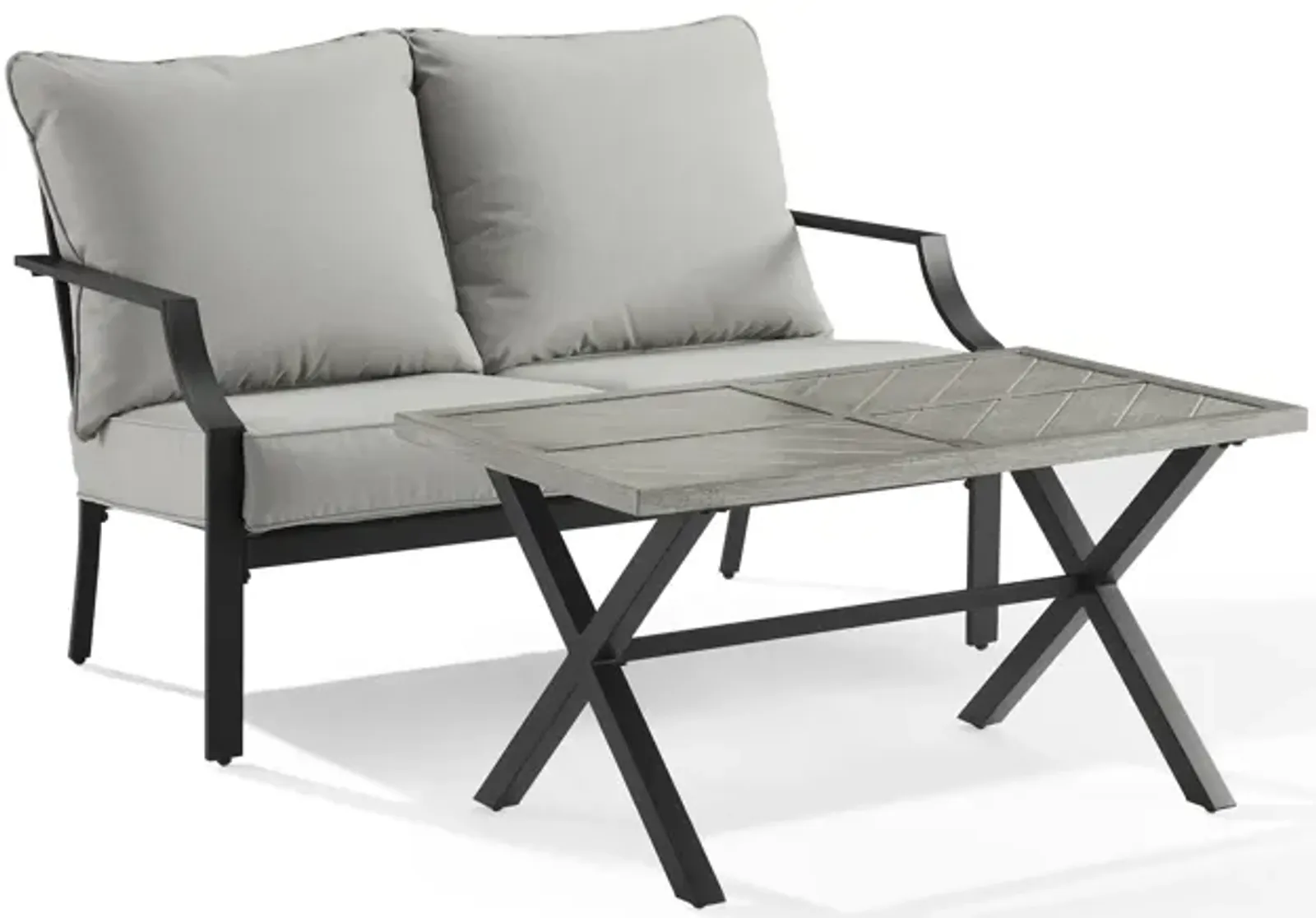 Boise Outdoor Loveseat and Coffee Table