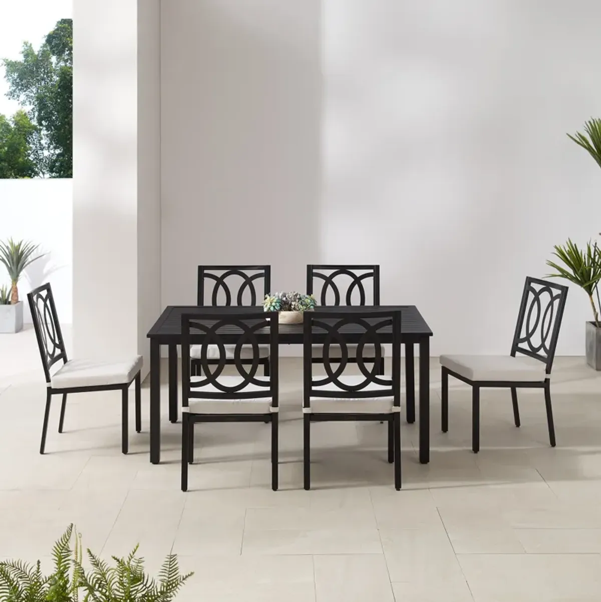 Whidbey Outdoor Dining Table and 6 Dining Chairs