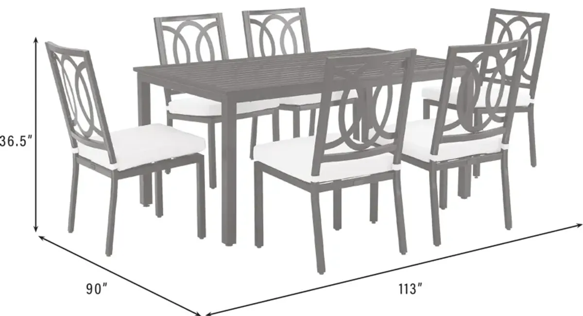 Whidbey Outdoor Dining Table and 6 Dining Chairs