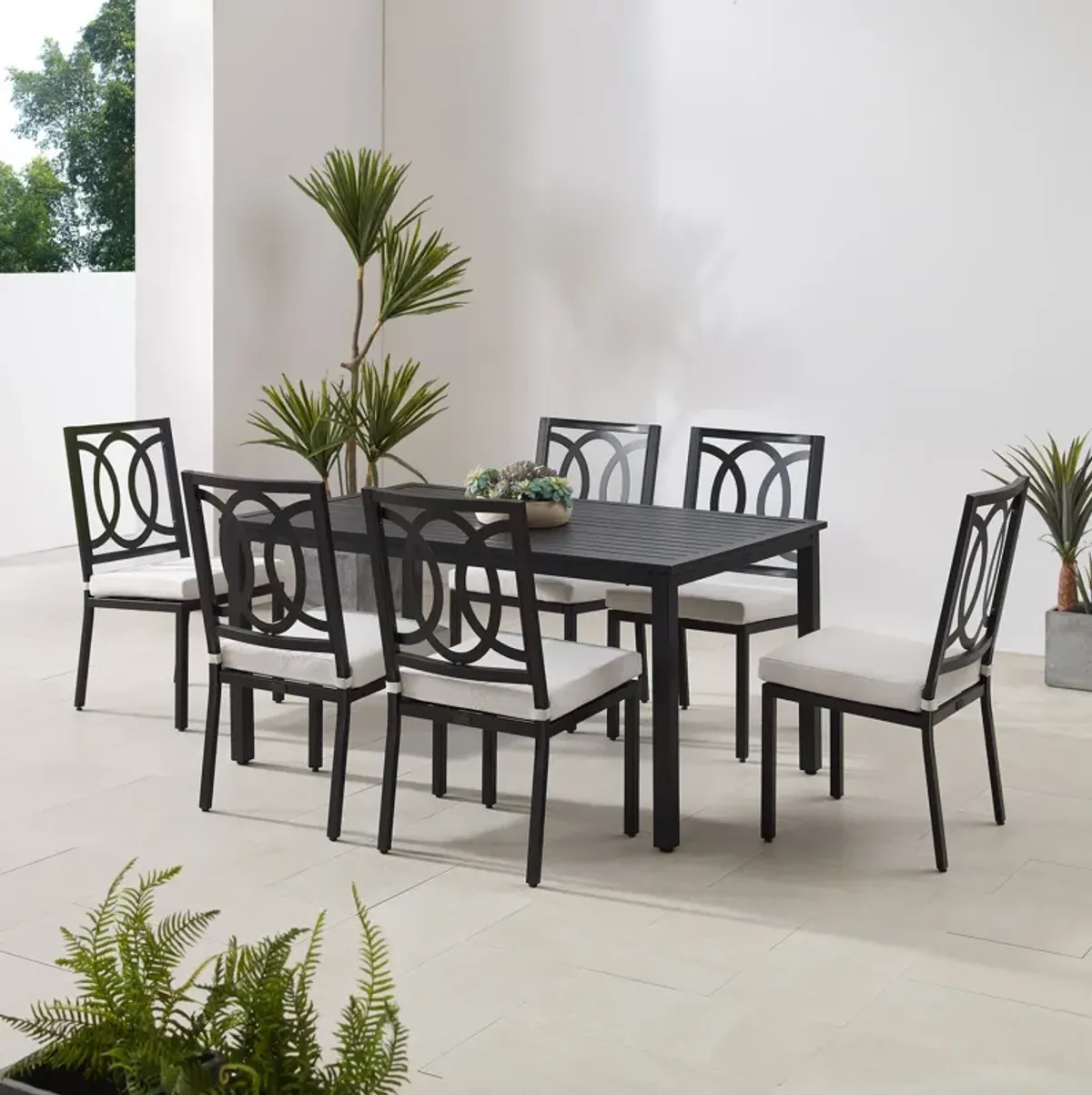 Whidbey Outdoor Dining Table and 6 Dining Chairs