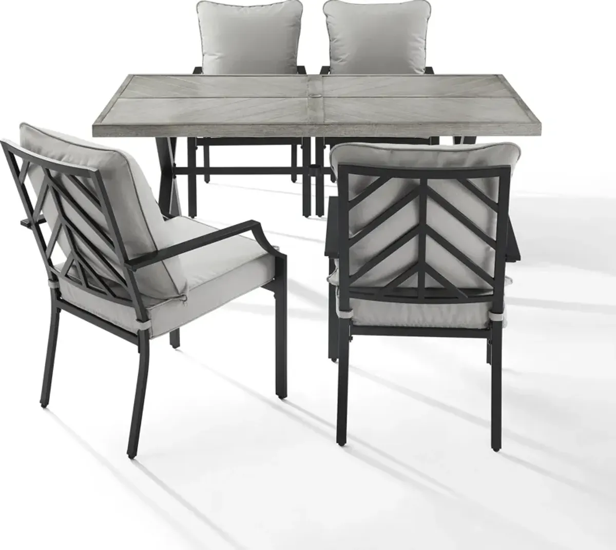 Boise Outdoor Dining Table and 4 Dining Chairs