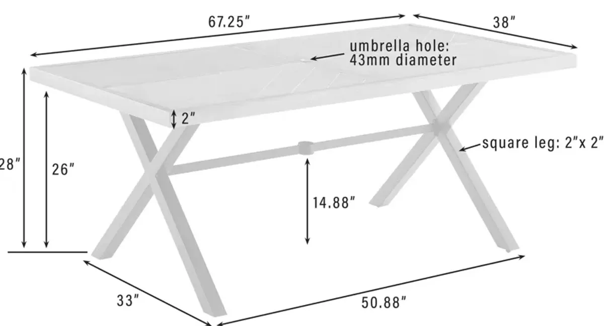 Boise Outdoor Dining Table and 4 Dining Chairs