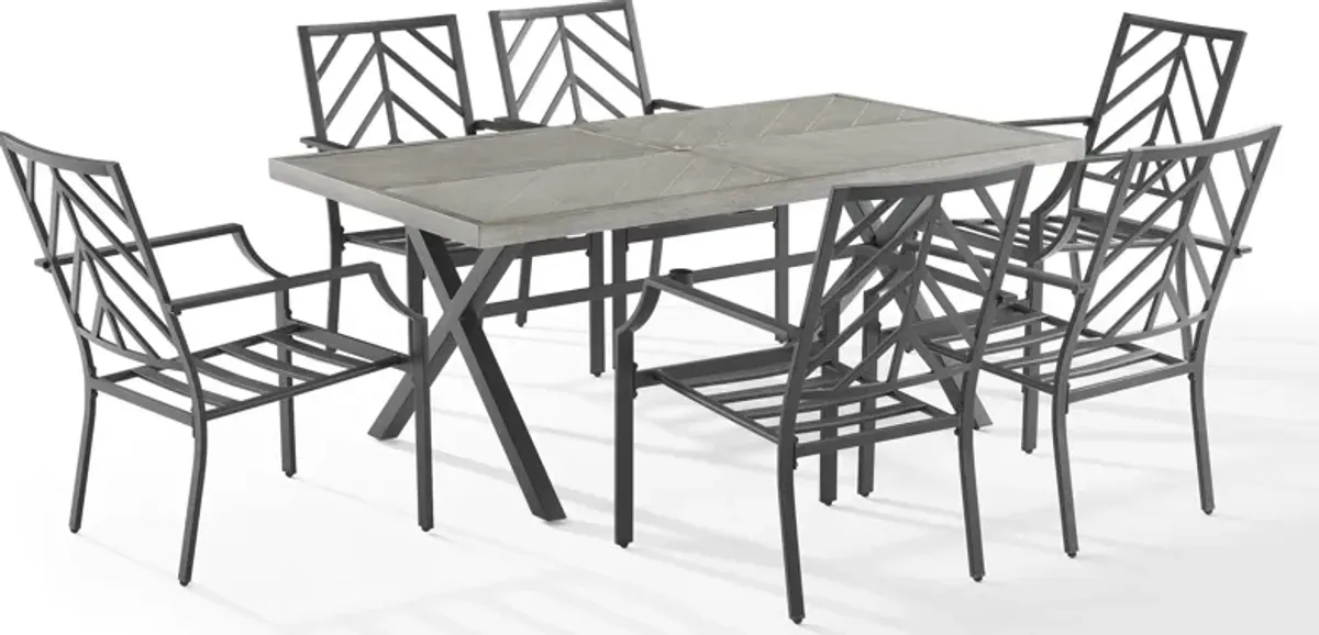 Boise Outdoor Dining Table and 6 Dining Chairs