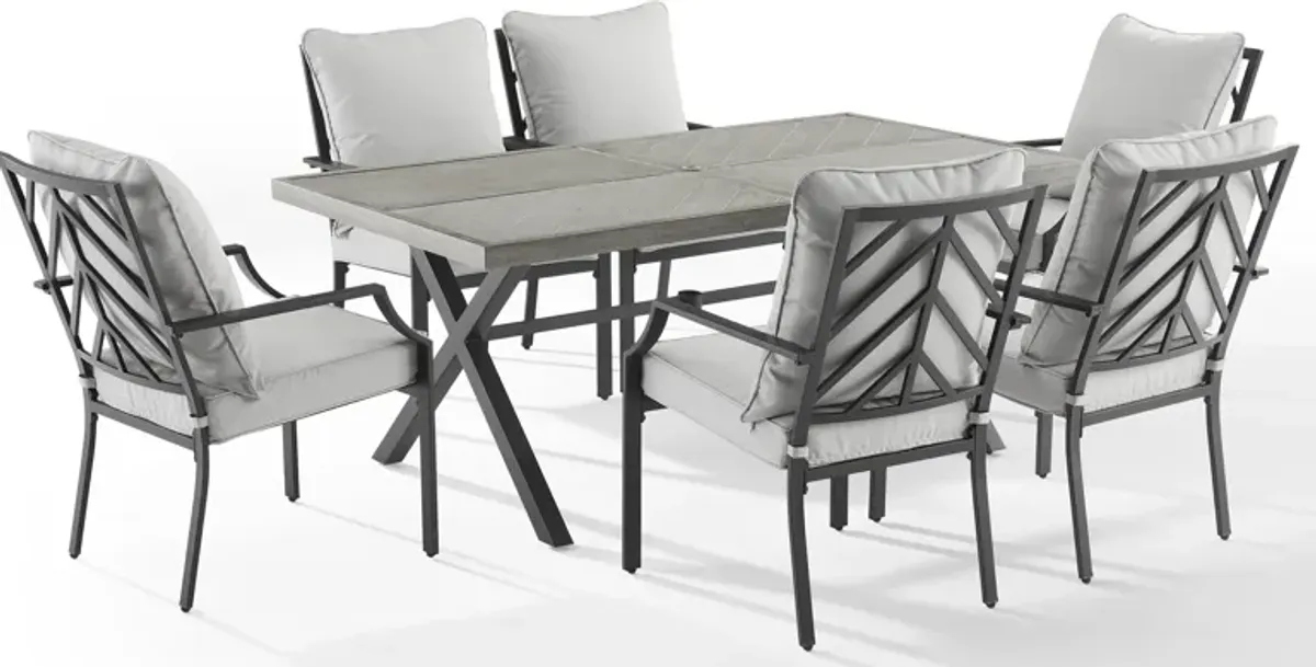 Boise Outdoor Dining Table and 6 Dining Chairs