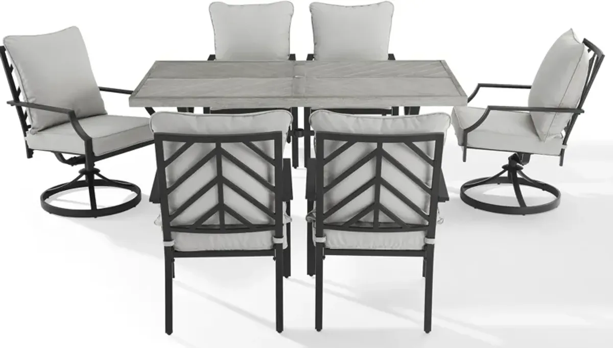 Boise Outdoor Dining Table, 4 Dining Chairs and 2 Swivel Dining Chairs