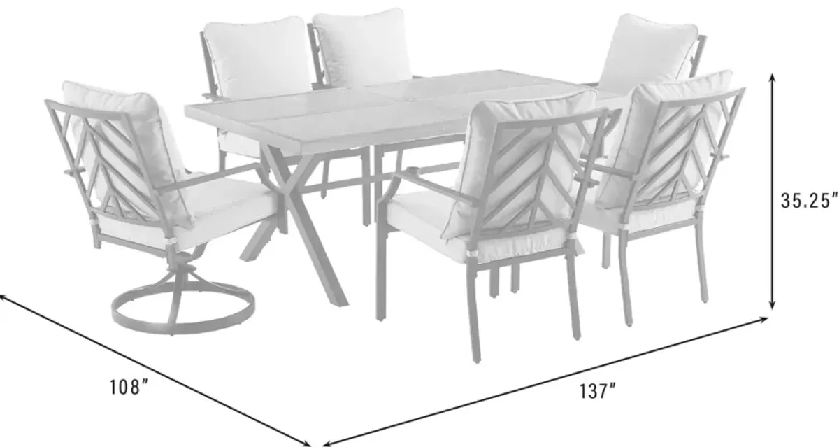 Boise Outdoor Dining Table, 4 Dining Chairs and 2 Swivel Dining Chairs