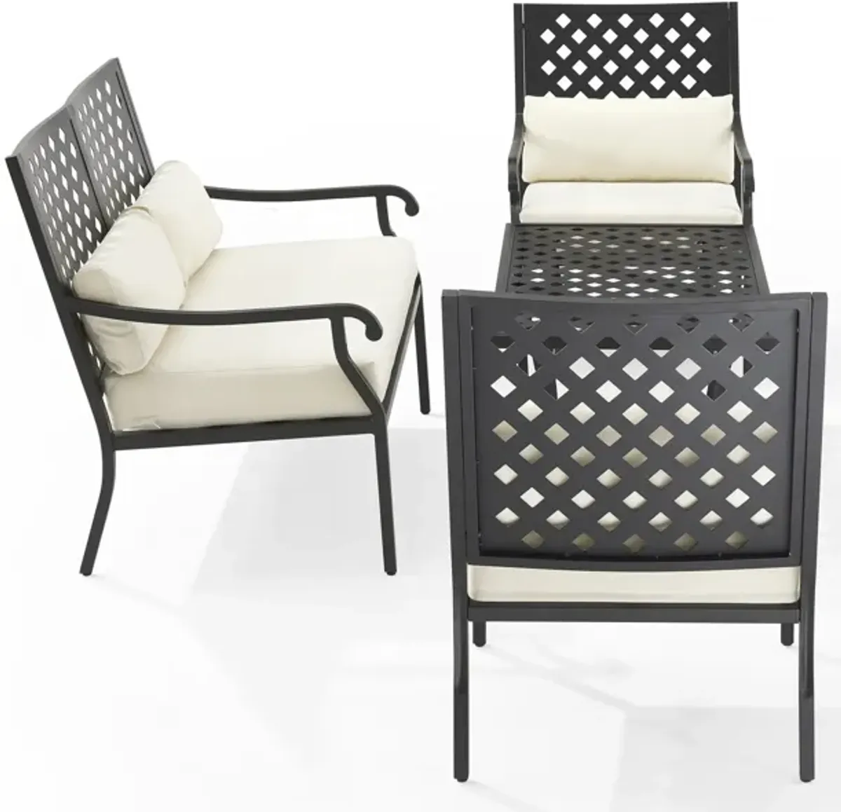 Leavenworth Outdoor Loveseat, Set of 2 Lounge Chairs and Coffee Table