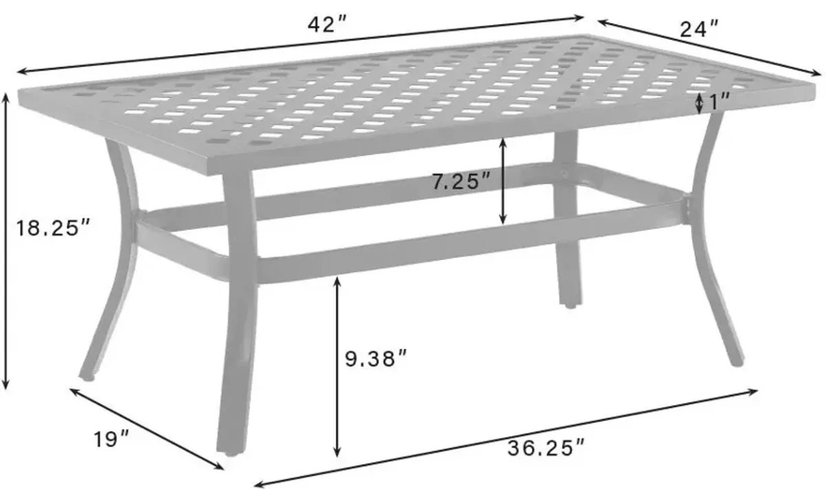 Leavenworth Outdoor Loveseat, Set of 2 Lounge Chairs and Coffee Table