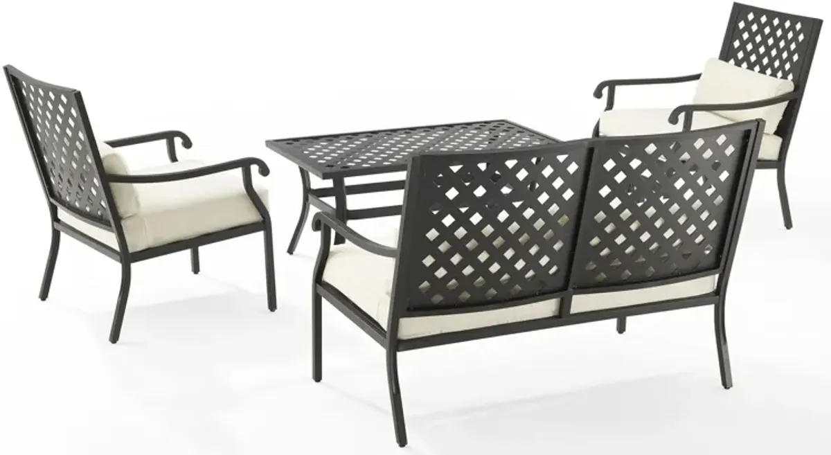 Leavenworth Outdoor Loveseat, Set of 2 Lounge Chairs and Coffee Table