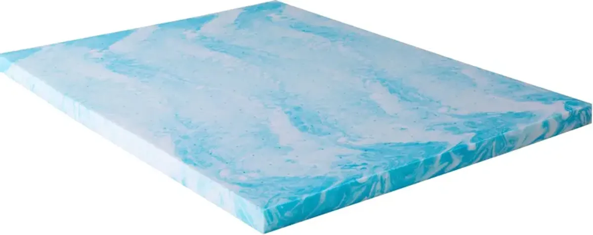 AeroFusion Memory Foam 2" Twin Mattress Topper - Blue