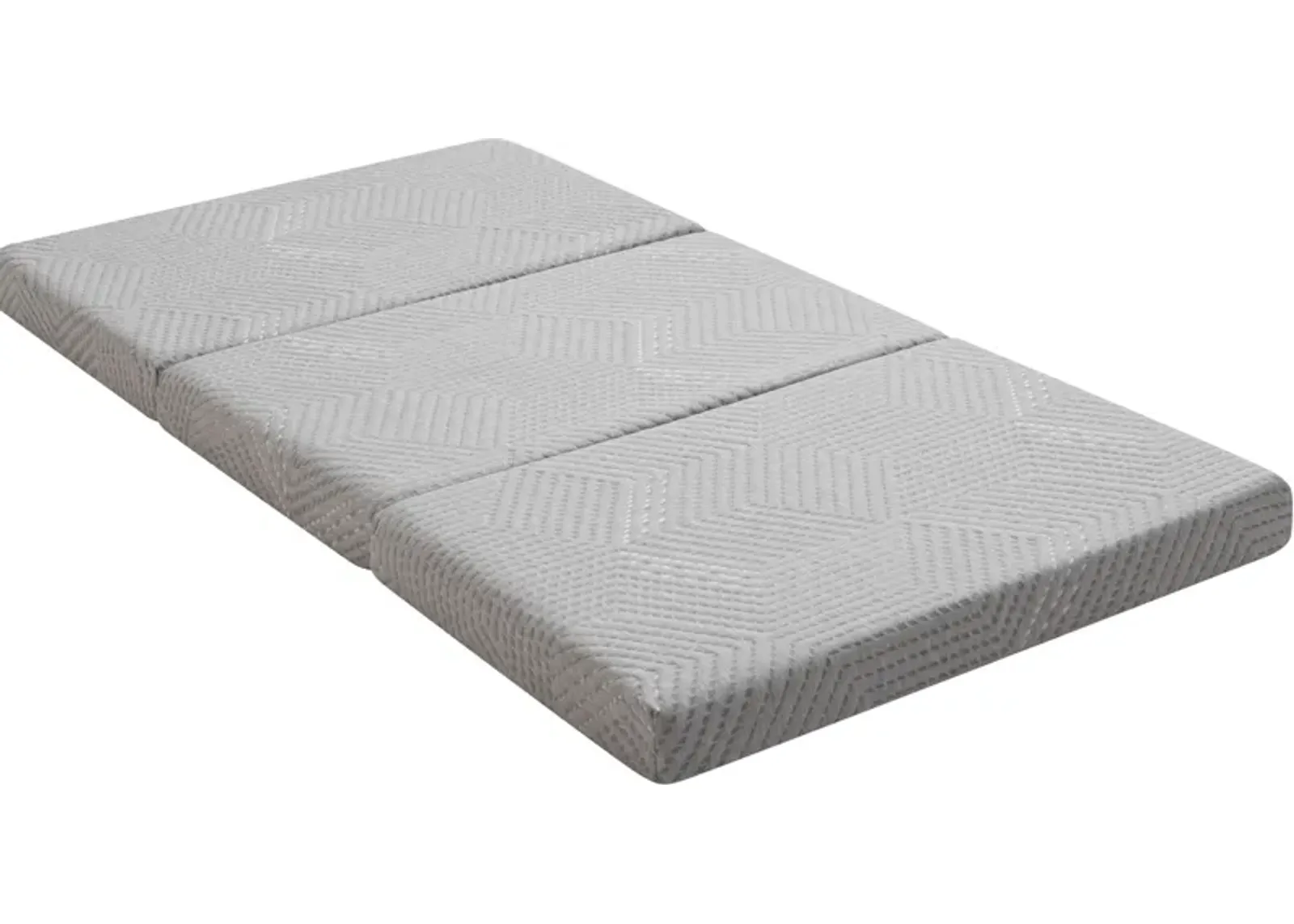 Tri-Fold Memory Foam 4" Twin  Mattress Topper - Gray