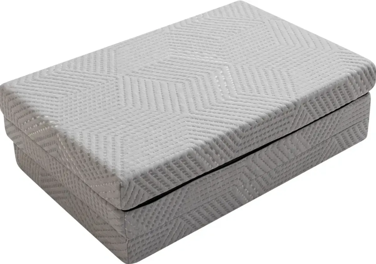 Tri-Fold Memory Foam 4" Twin XL Mattress Topper - Gray