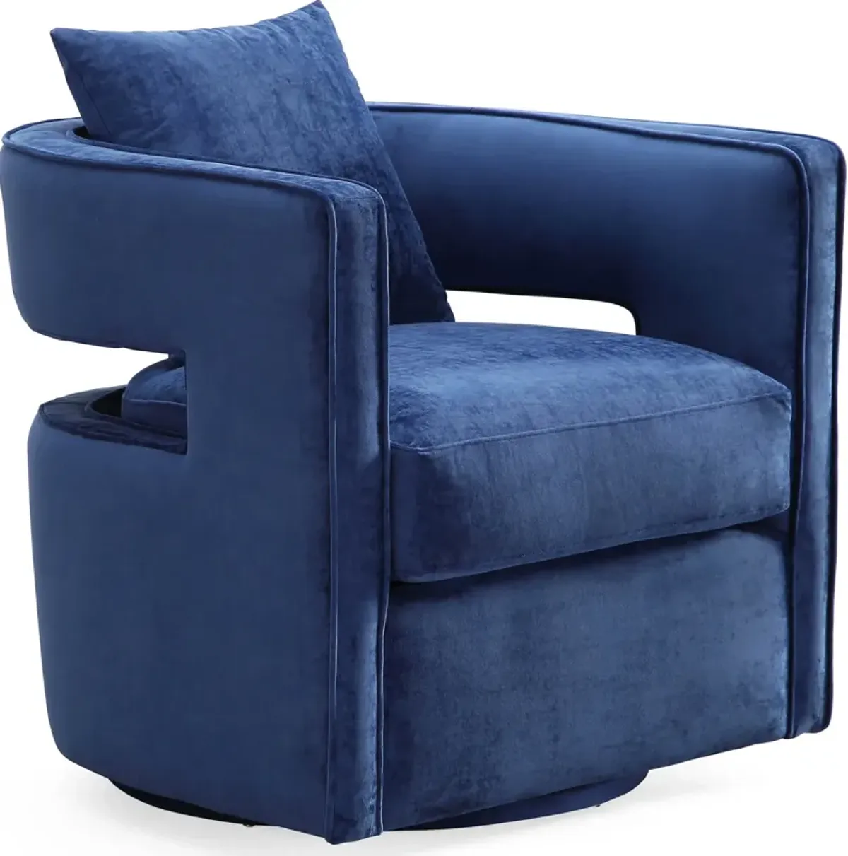 Janet Swivel Accent Chair - Navy