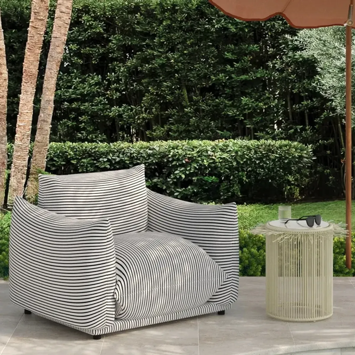 La Jolla Outdoor End Table - Cream