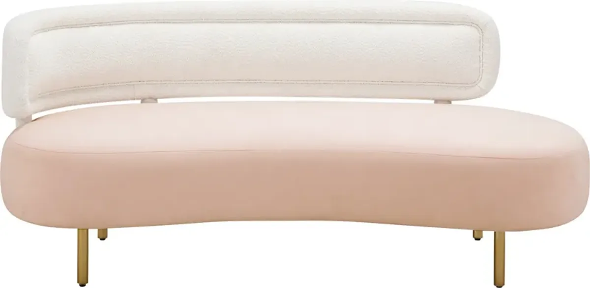 Leyla Sofa - Cream Boucle/Blush Velvet