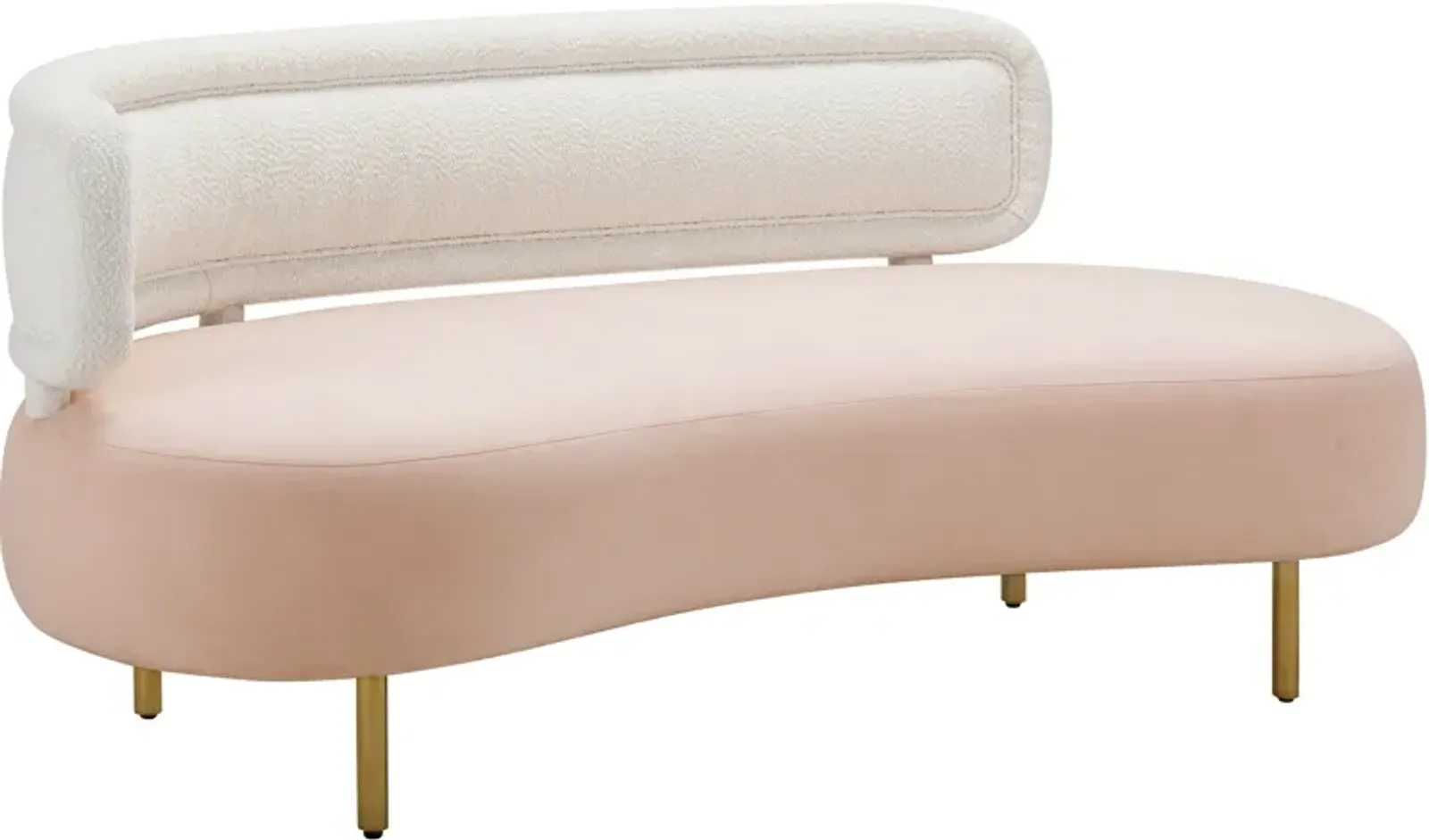 Leyla Sofa - Cream Boucle/Blush Velvet