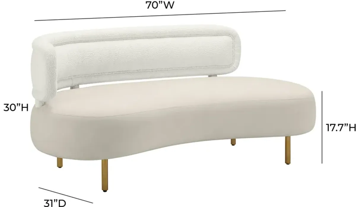 Leyla Sofa - Cream Boucle/Gray Velvet