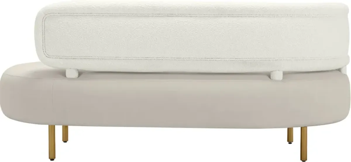 Leyla Sofa - Cream Boucle/Gray Velvet