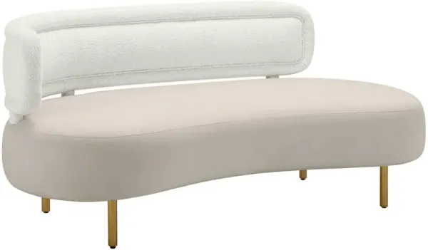 Leyla Sofa - Cream Boucle/Gray Velvet