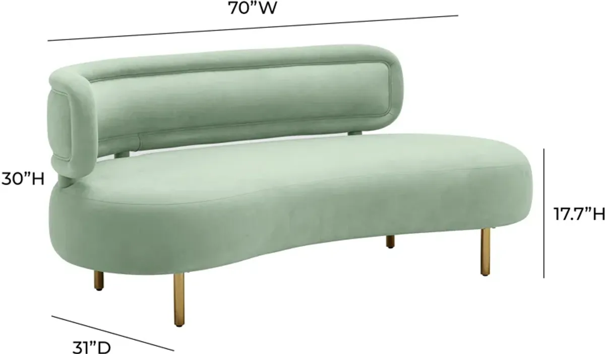 Leyla Sofa - Mint Green Velvet