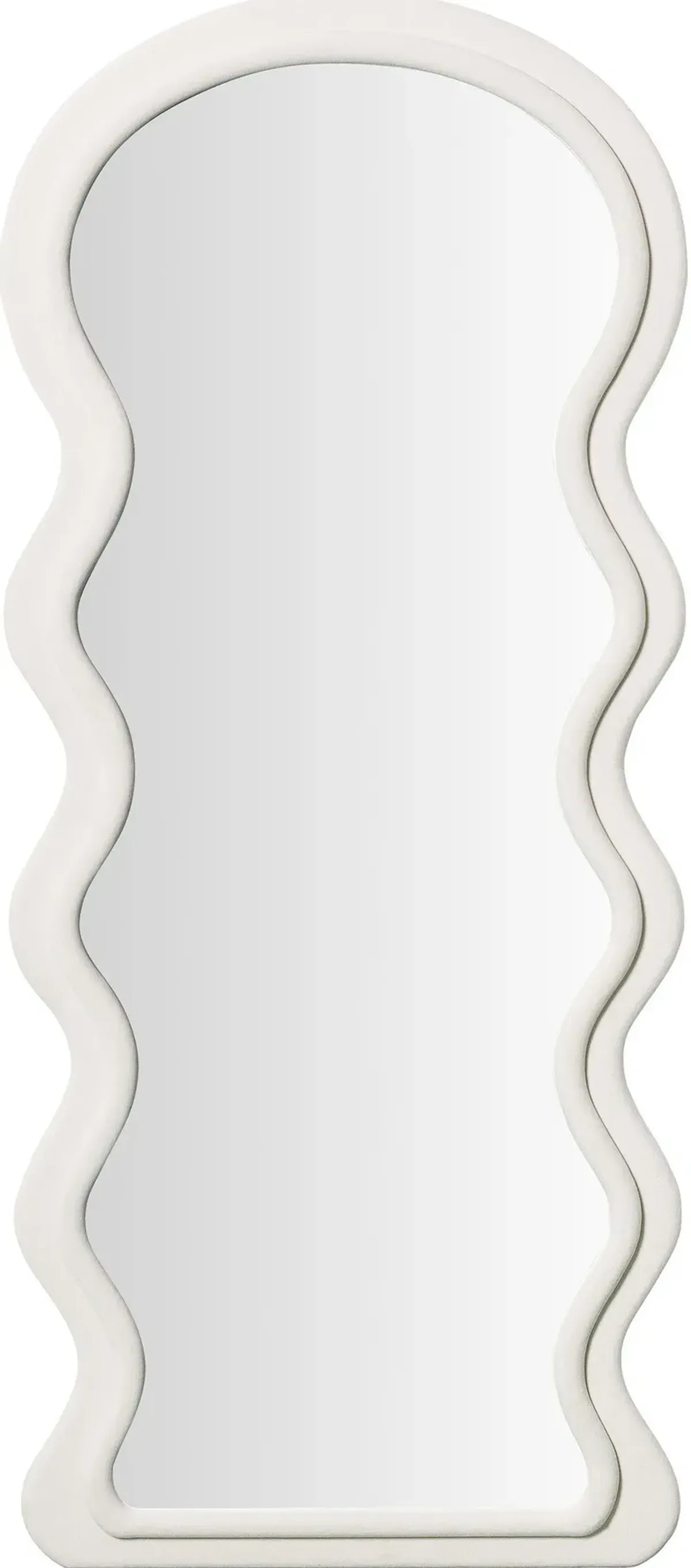 Nara 70" Floor Mirror - Cream Velvet