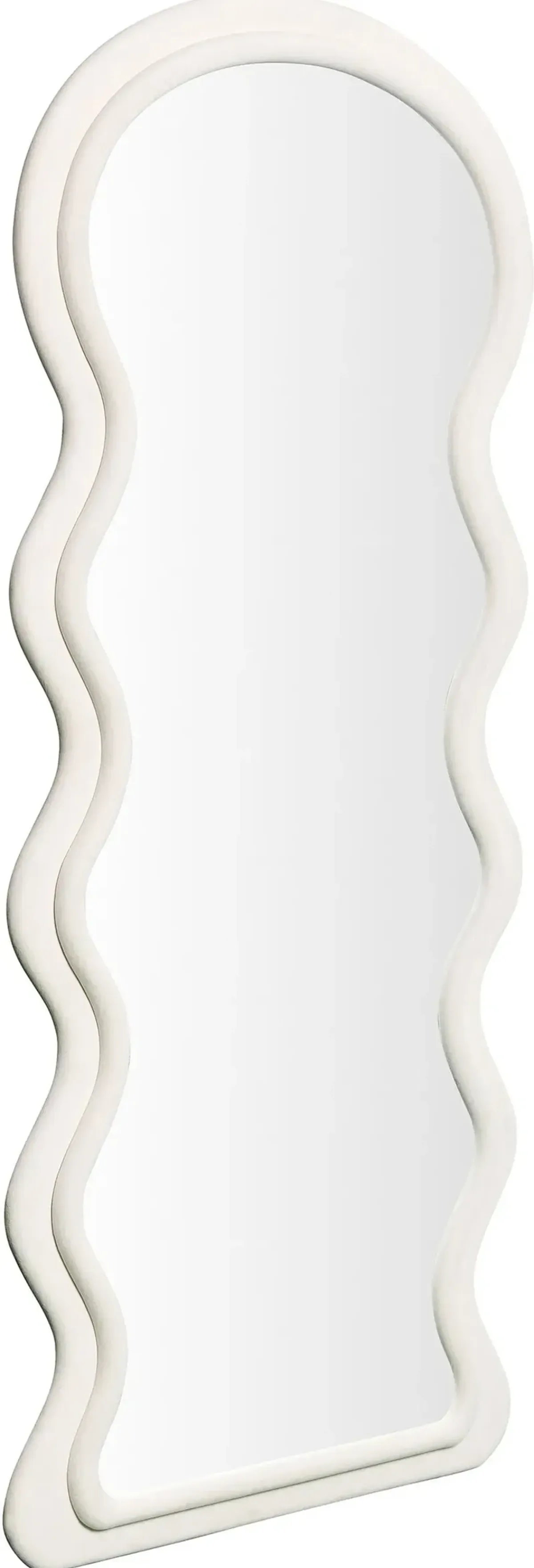 Nara 70" Floor Mirror - Cream Velvet