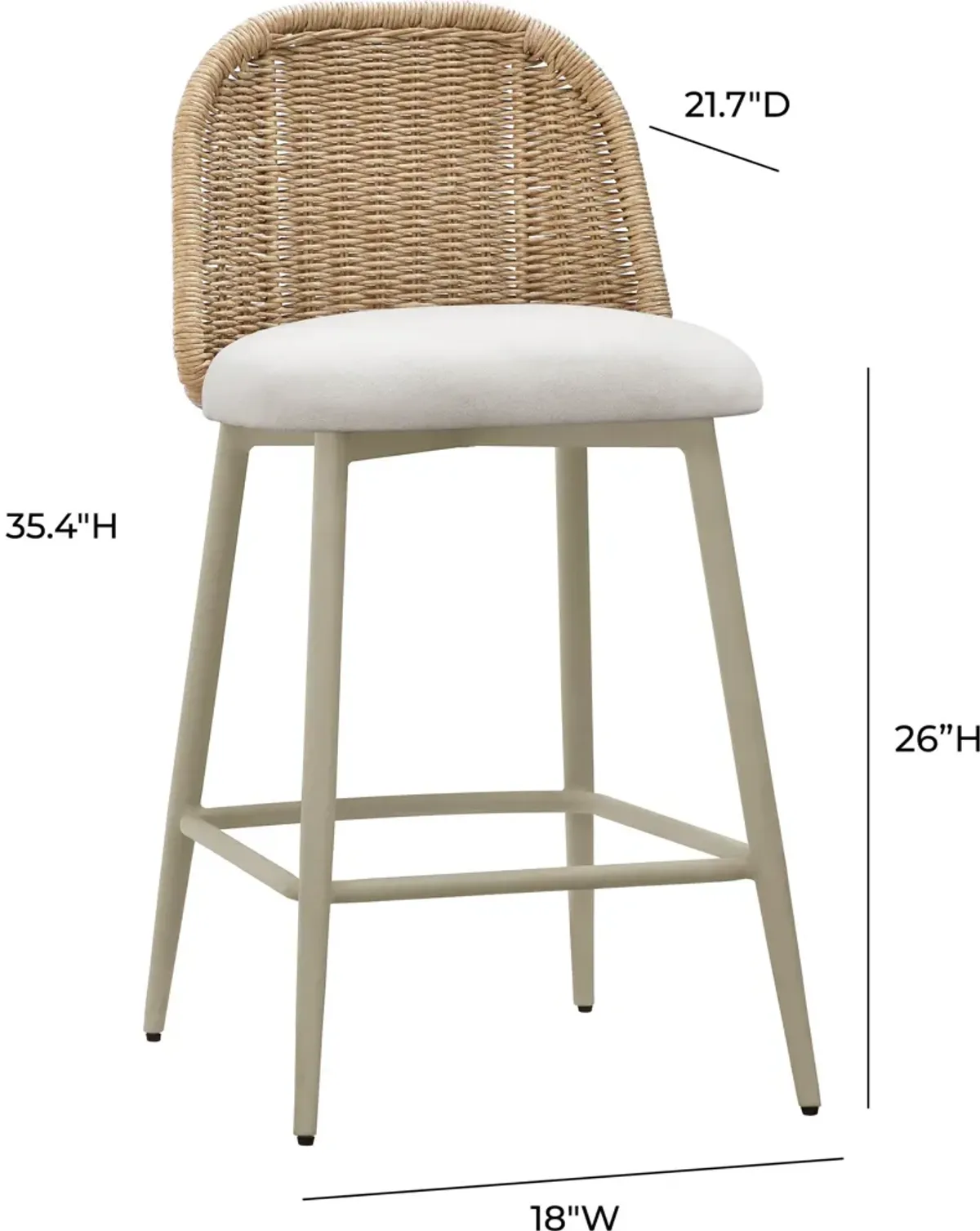 Shorefront Outdoor Counter-Height Stool