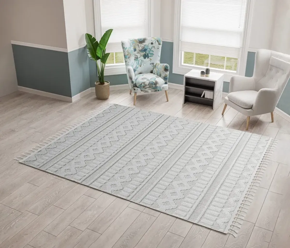 Cedar 8' x 10' Area Rug - White/Beige