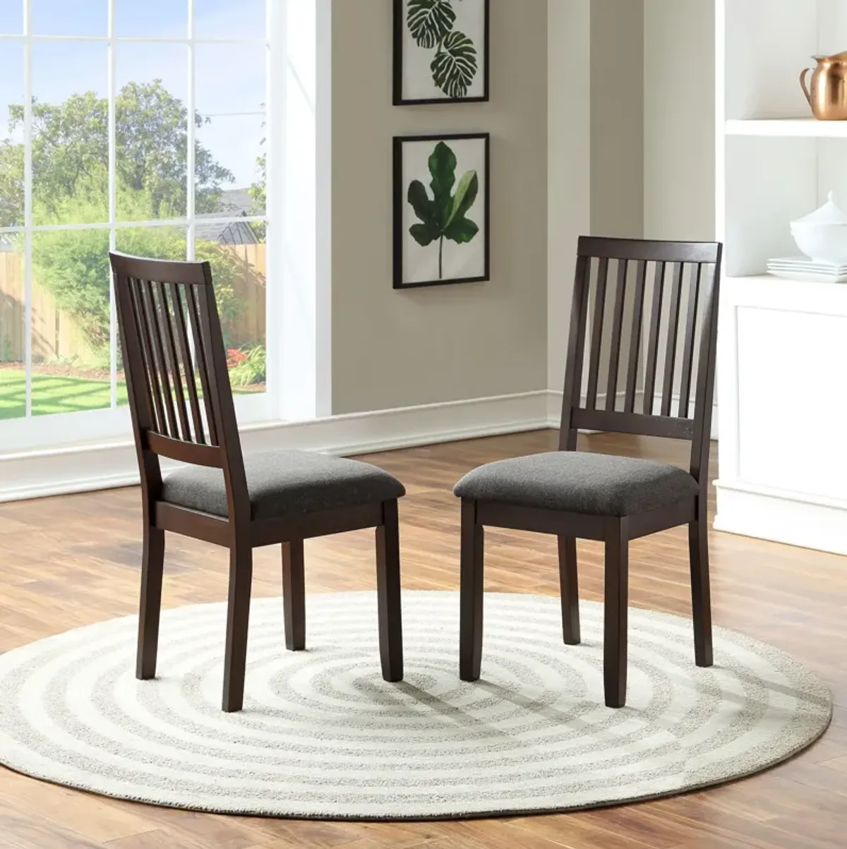 Leandra Round Dining Table and 4 Dining Chairs