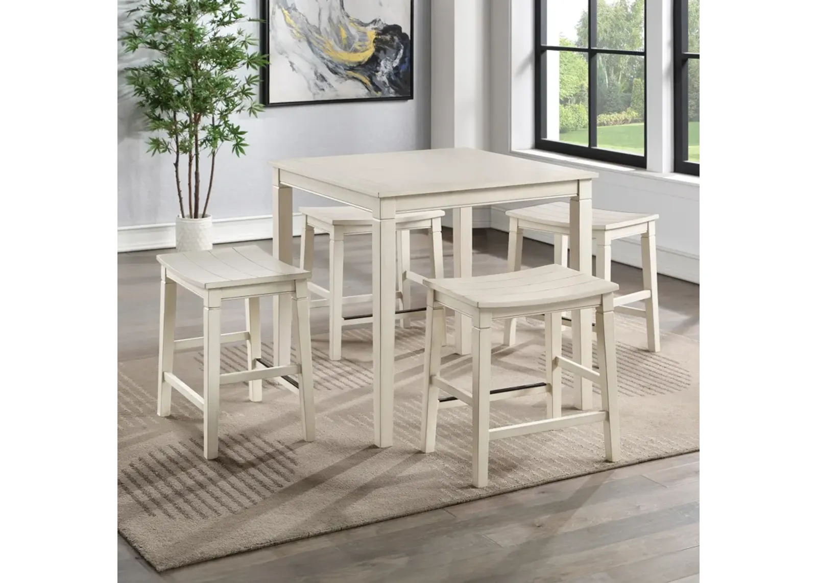 Verity Counter-Height Dining Table and 4 Stools