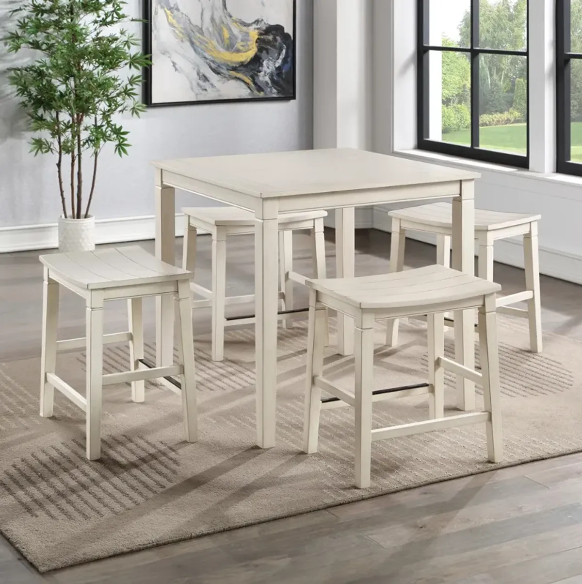 Verity Counter-Height Dining Table and 4 Stools