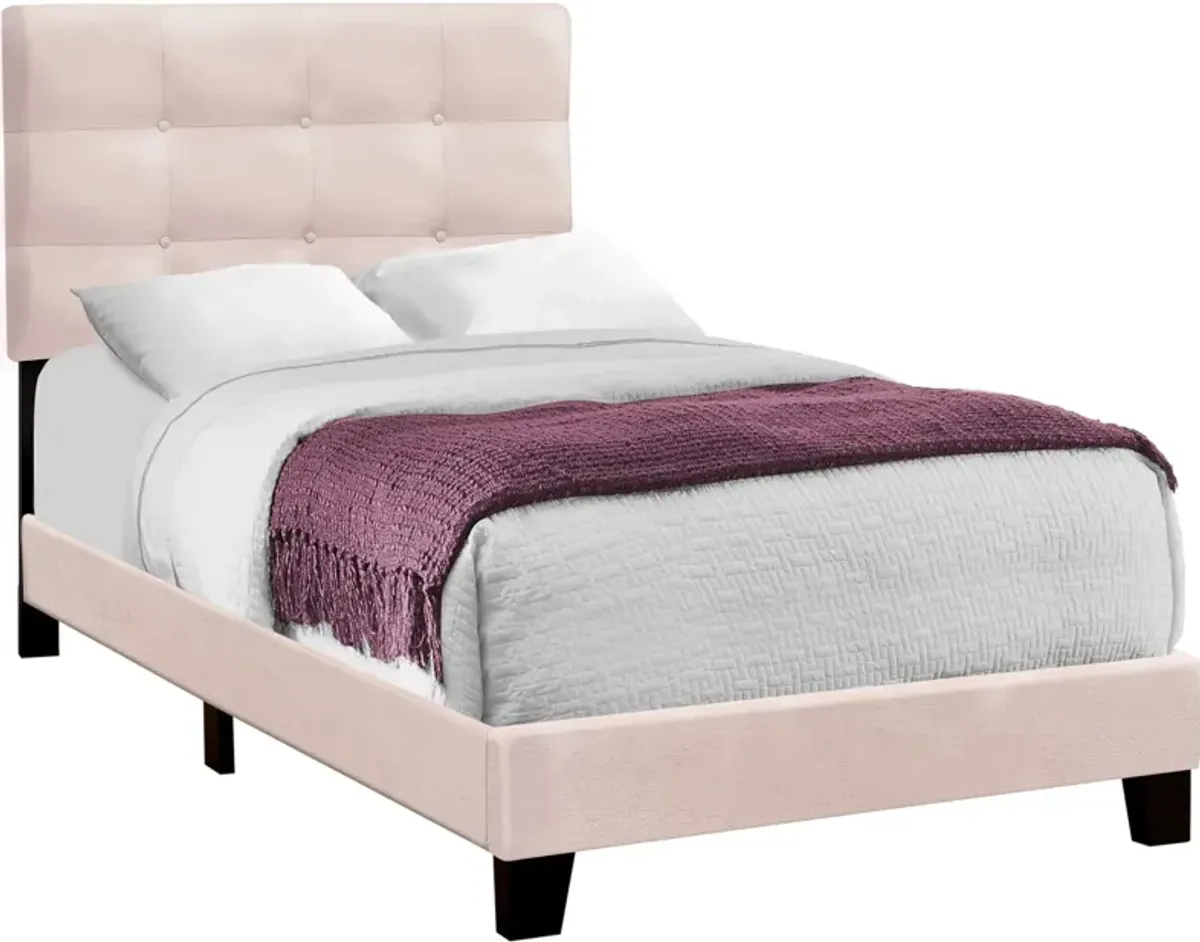 Luella Twin Upholstered Bed - Pink