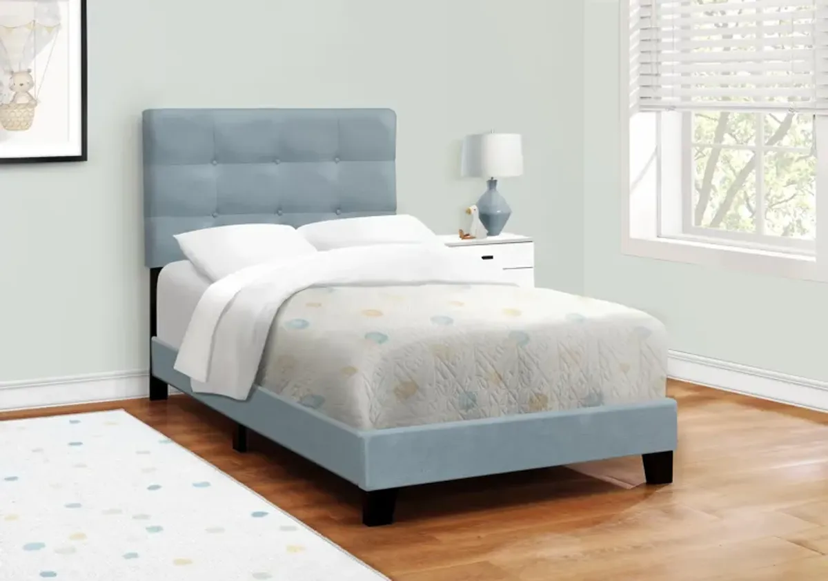 Luella Twin Upholstered Bed - Light Blue