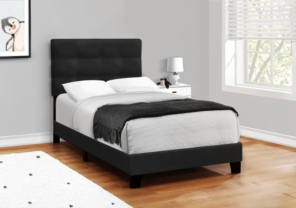 Luella Twin Upholstered Bed - Black