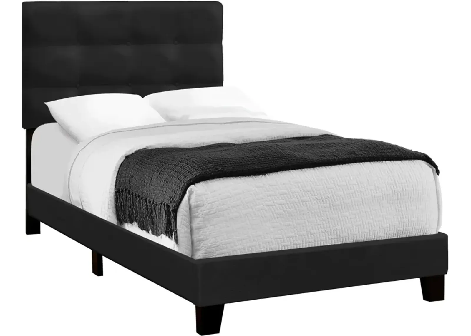 Luella Twin Upholstered Bed - Black