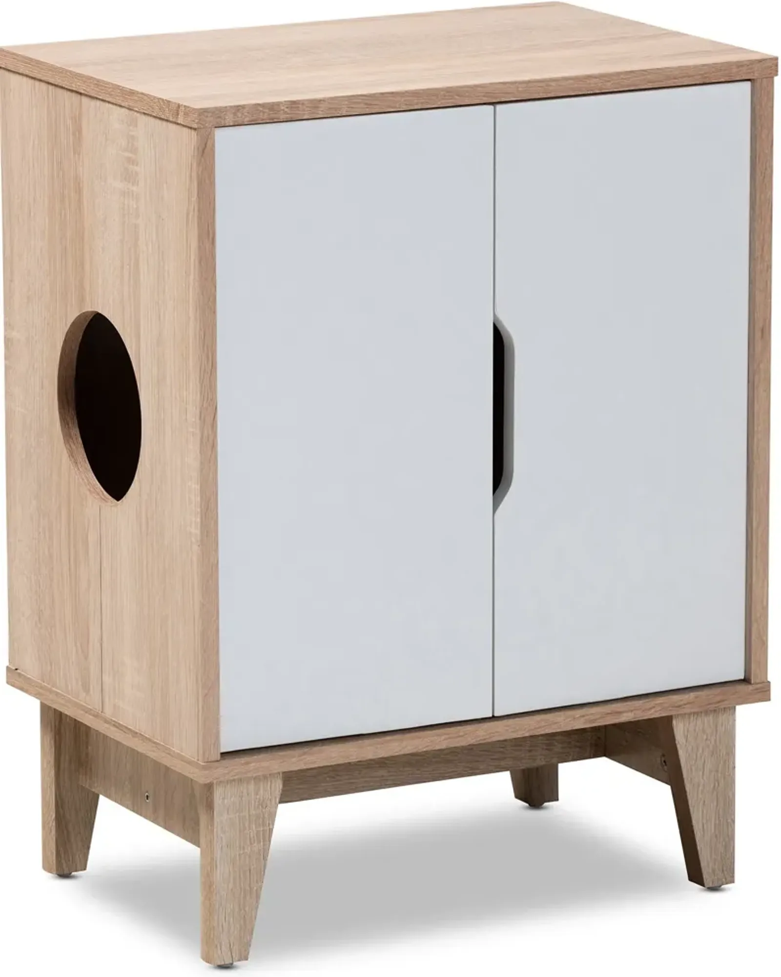 Oliver Litter Box Enclosure - Oak/White