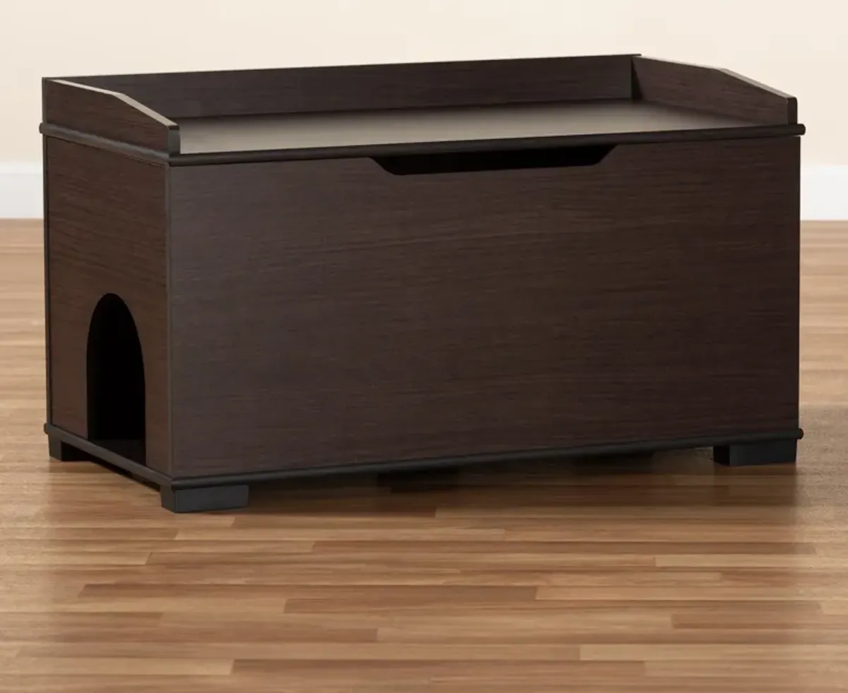 Ziggy Litter Box Enclosure - Dark Brown