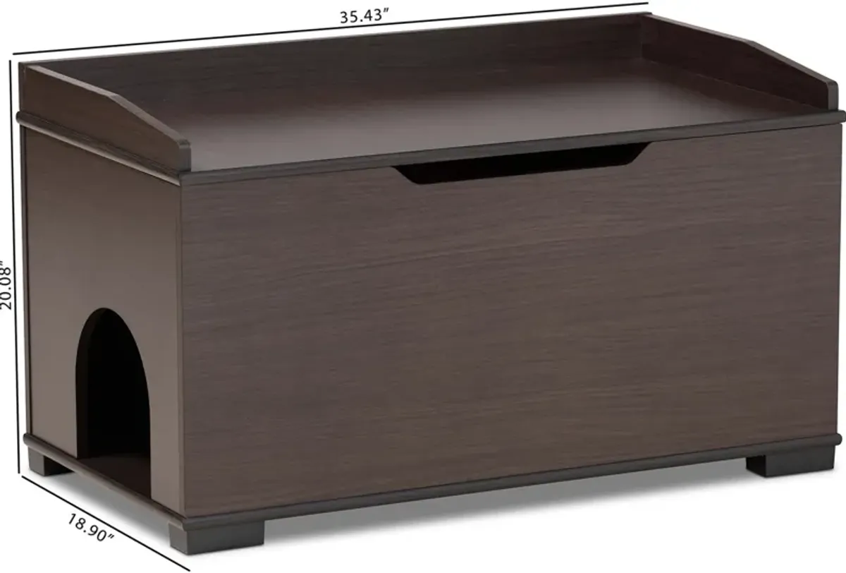 Ziggy Litter Box Enclosure - Dark Brown