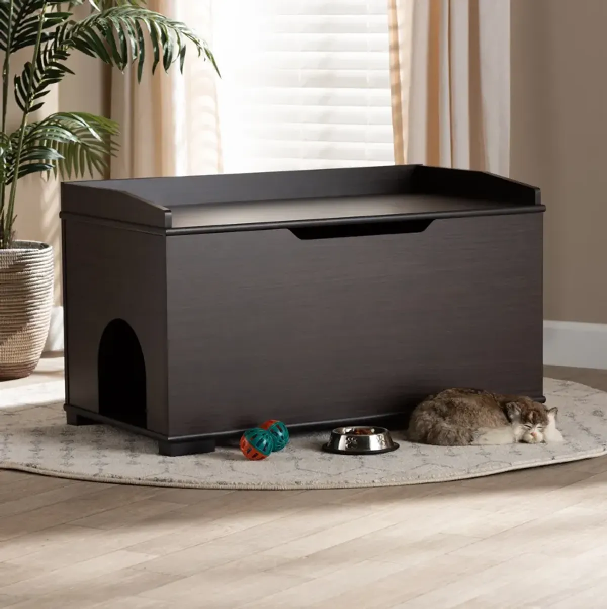 Ziggy Litter Box Enclosure - Dark Brown