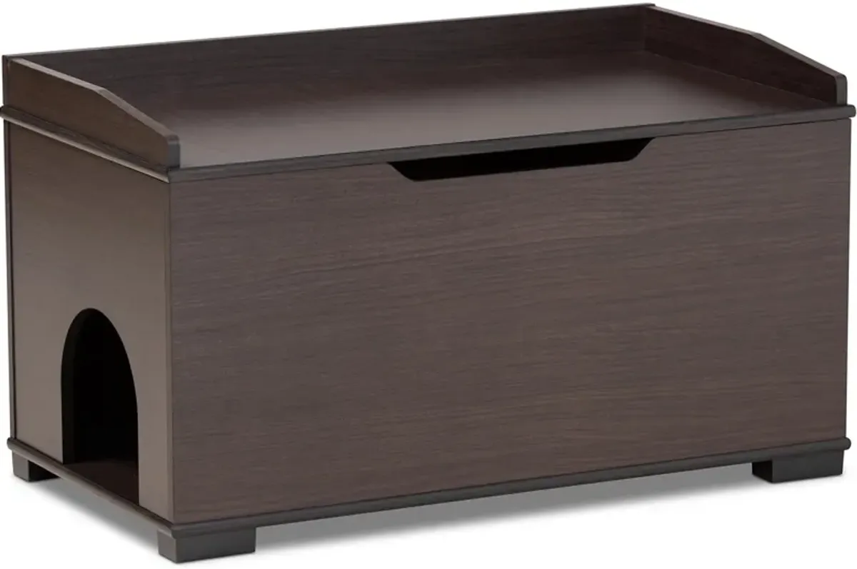 Ziggy Litter Box Enclosure - Dark Brown