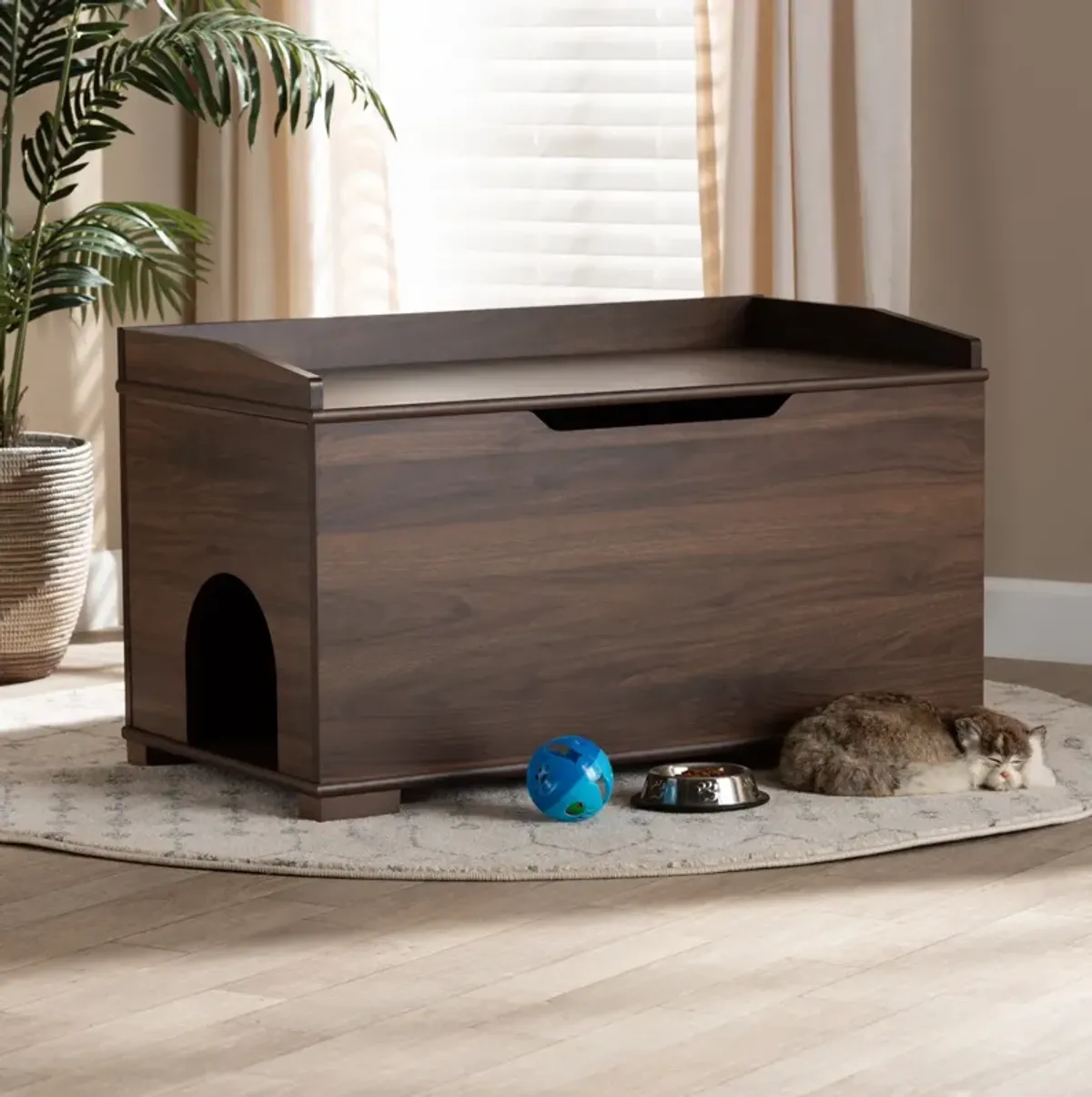 Ziggy Litter Box Enclosure - Walnut