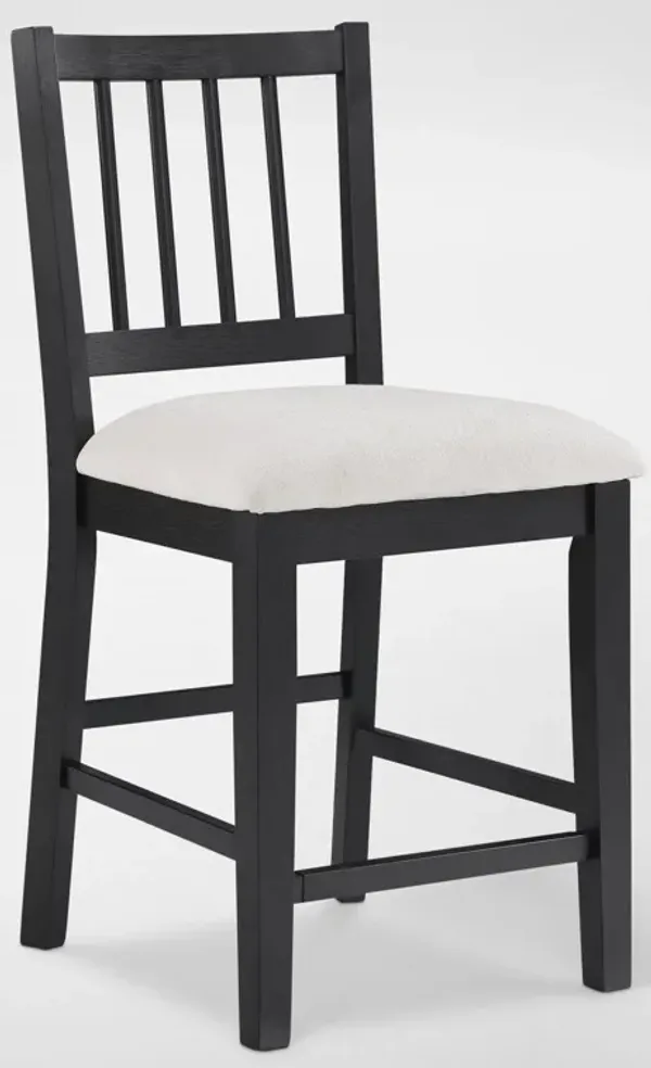 Auburn Counter-Height Spindle-Back Stool - White/Black Legs